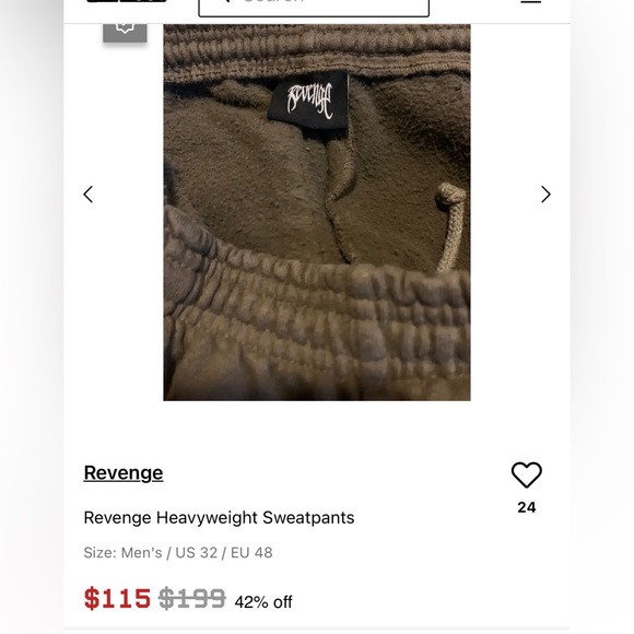 Revenge Pink Large Heavy weight Sweat Pants NWT - Picture 9 of 17